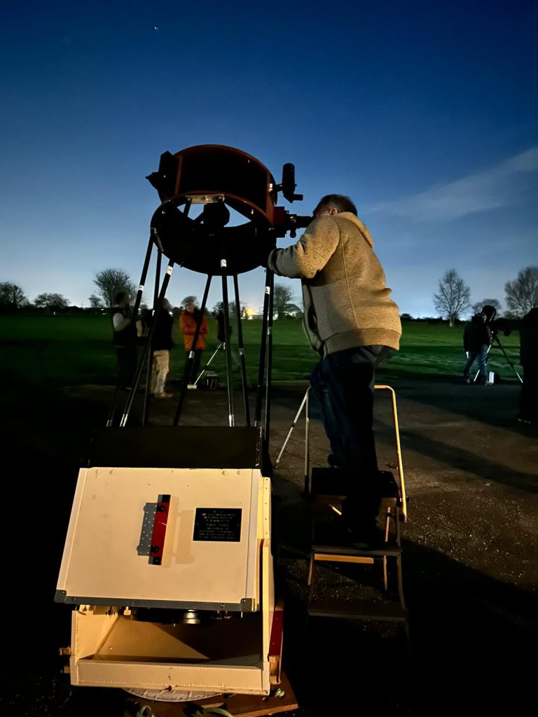 On steps uses large telescope